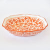 Arabesco Orange scalloped oval bowl