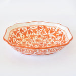 Arabesco Orange scalloped oval bowl