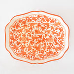 Arabesco Orange scalloped oval bowl