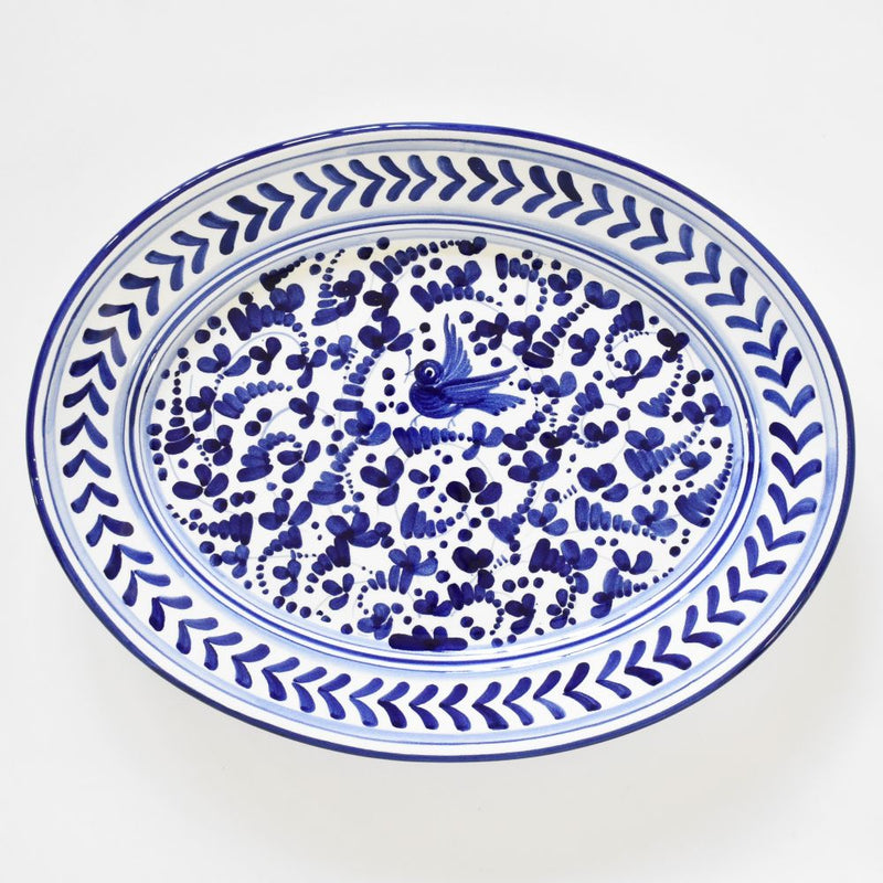 Arabesco Cobalt Blu oval platter - 42cm