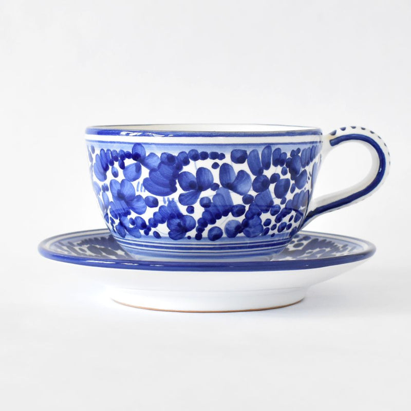 Arabesco Cobalt Blu cappuccino cup and saucer