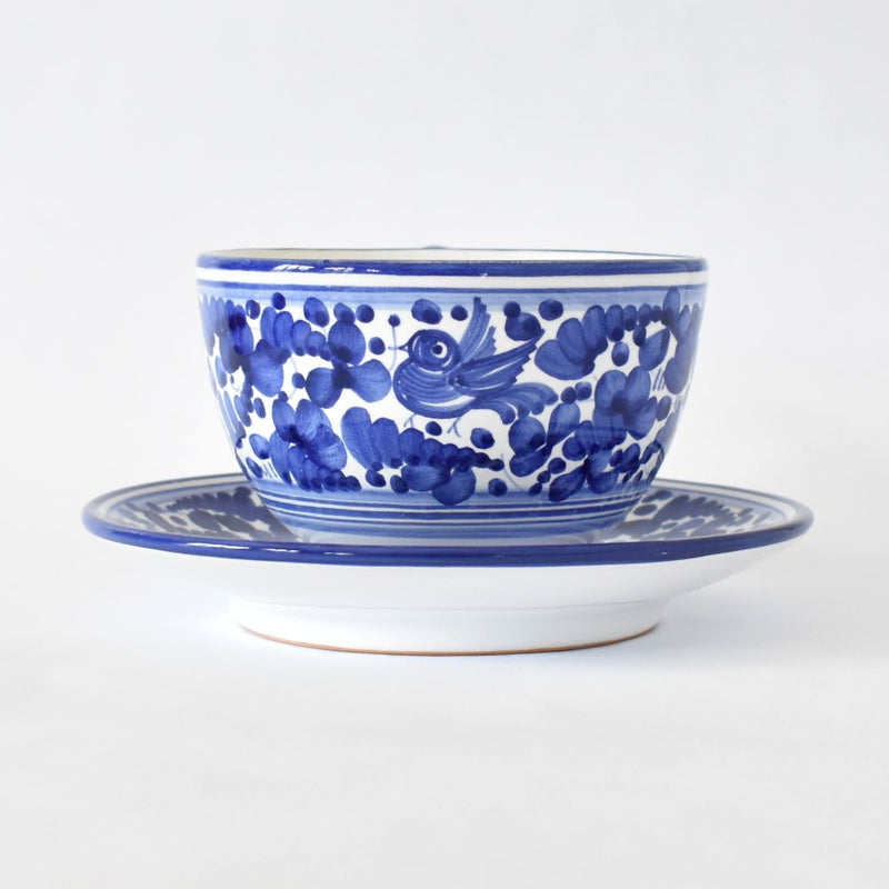 Arabesco Cobalt Blu cappuccino cup and saucer