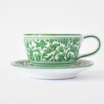 Arabesco Green cappuccino cup and saucer