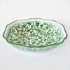 Arabesco Green scalloped oval bowl