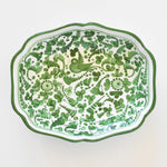 Arabesco Green scalloped oval bowl