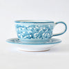 Arabesco Turquoise cappuccino cup and saucer