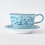 Arabesco Turquoise cappuccino cup and saucer