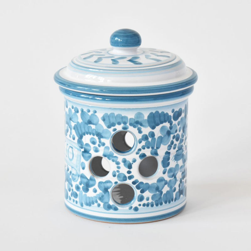 Arabesco Turquoise garlic jar