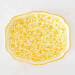 Arabesco Yellow scalloped oval bowl