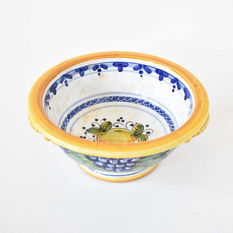 Bacco footed bowl with handles