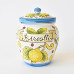 Limoni fondo Bianco biscotti jar 22cm