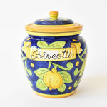 Limoni Blu biscotti jar 22cm