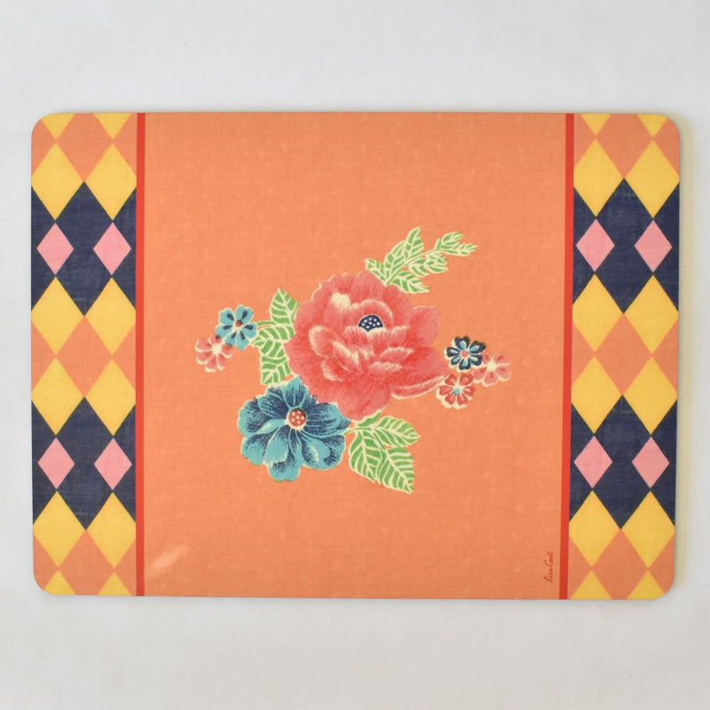 Lisa Corti Losanga Orange cork-backed placemat - 30x40cm