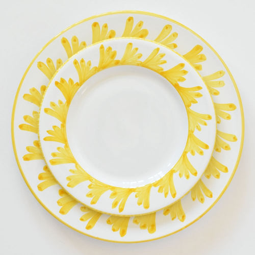 Semplice Piume Yellow salad plate