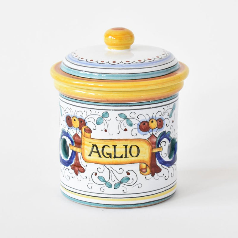 Ricco Deruta garlic jar