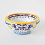 Ricco Deruta footed bowl with handles