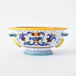 Ricco Deruta footed bowl with handles