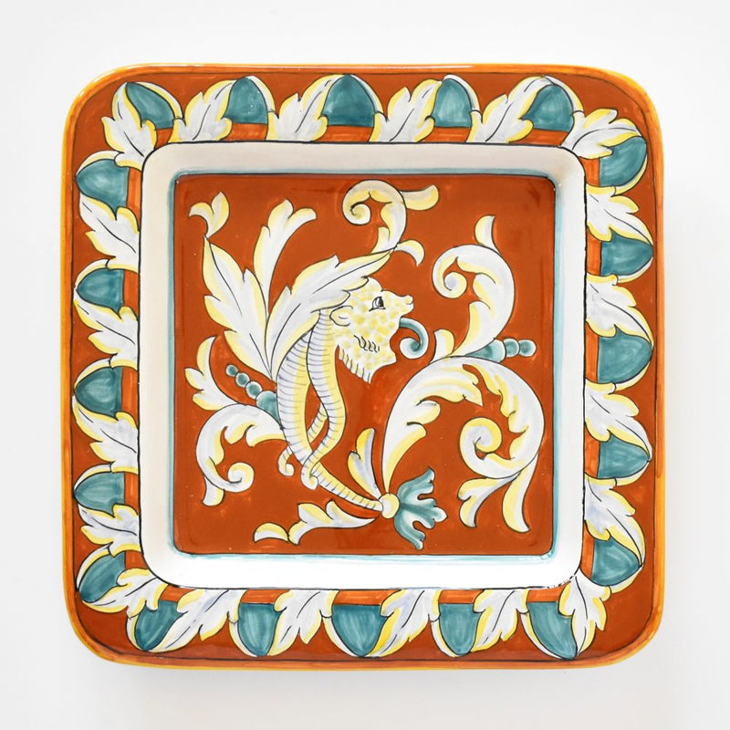 Talismano Terracotta square wall plate